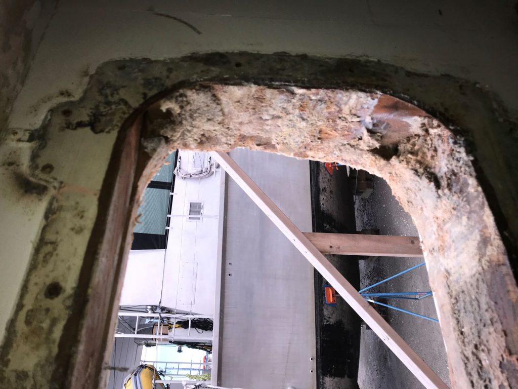 Ports removed to be restored revealed more rot